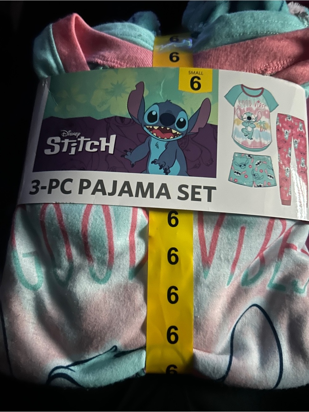 Disney Stitch Girls' 3-Pc Pajama Set - Pink & Mint